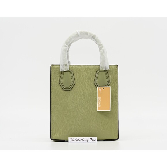 Michael Kors Mercer XS Light Sage Green Pebbled Leather Crossbody Purse Handbag - Picture 5 of 16